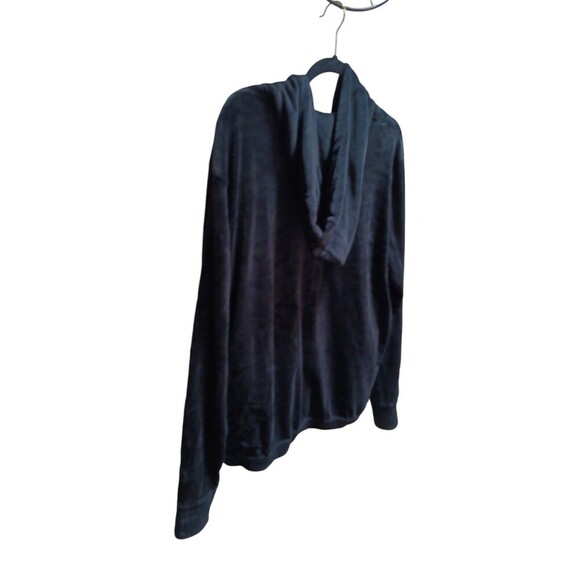 Fila Women Velour 1/2 Zip Hooded Sweater Elastic waistband Black size XL - Picture 5 of 6